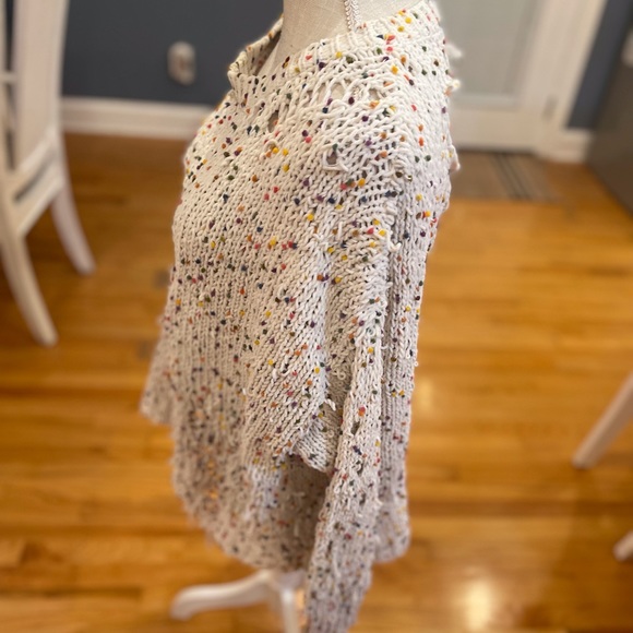 L Love cream destroyed colorful speckled sweater - Picture 3 of 8